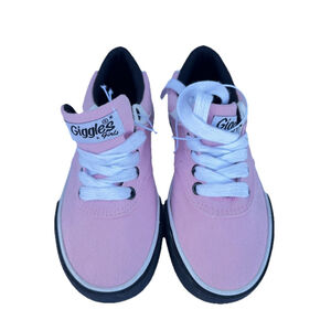 Girls Pink Sneakers Toddler Size 11 Lace-Up Casual Shoes, Giggles